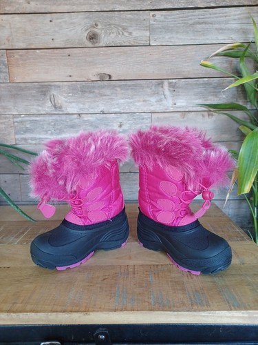 Kamik Girls SnowgypsyWinter Boot Pink/Black Insulated Boots Toddler Size 9 - Picture 5 of 13