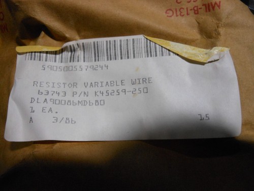 ANGSTROHM PRECISION VARIABLE RESISTOR # K45259-250 NSN: 5905-00-557-9244 - Picture 6 of 6