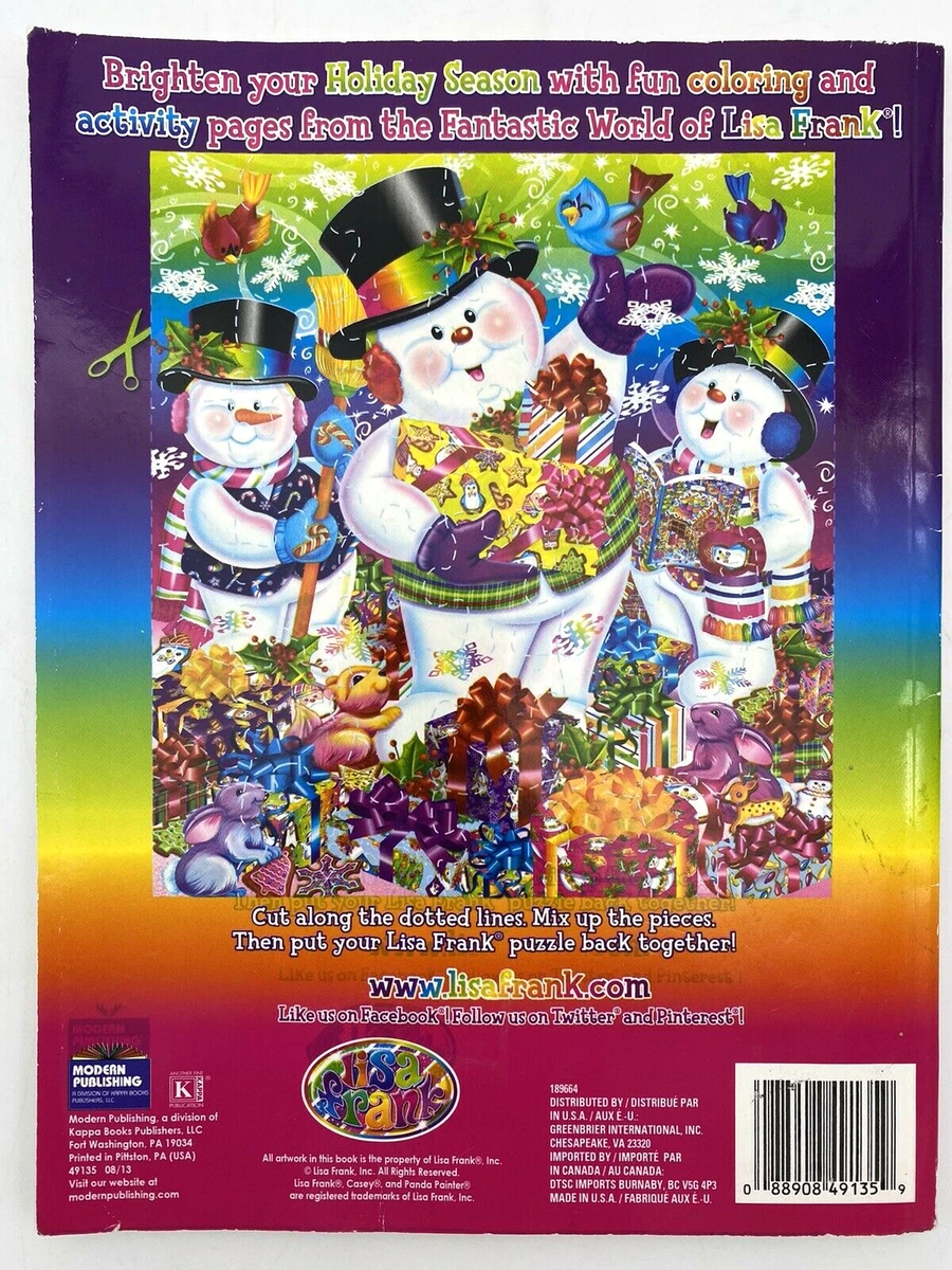 Lisa Frank Coloring Book Giant Holiday Coloring Activity Book Peace Love  Joy | eBay