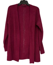 NEW Womens Members Mark Chenille Cardigan Dark Raspberry Size Medium