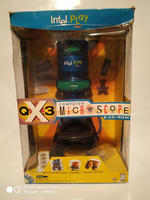 Intel Play QX3 Computer Microscope + CD-Rom + Zubehörset Mikroskop für Kinder