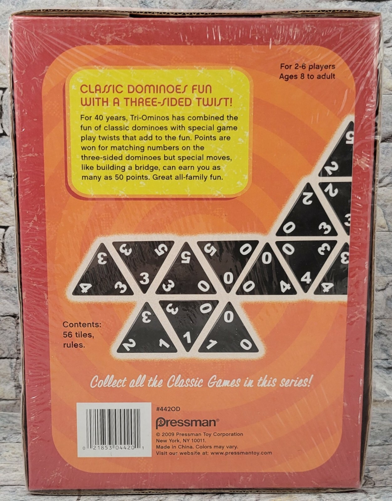 TRIOMINOS PRESSMAN Classic 3 Sided Triangular DOMINOES NEW Sealed