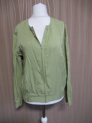 180 B475 Qiero Damen Jacke Blouson Gr. 40 grün Langarm Dehnbund Reißverschluss