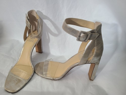 Lady's Vince Camuto Bevvyn Ankle Strap Sandal Silver Size 9M | eBay