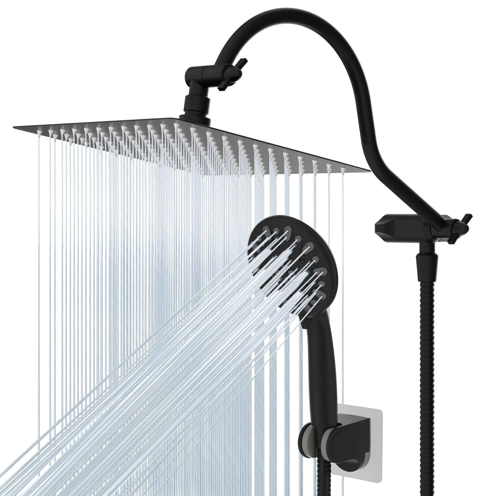 10 Inch All Metal Rainfall Shower Head,Shower Head With Handheld Spray Combo