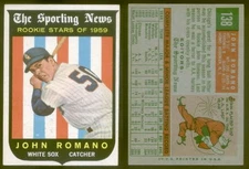(19189) 1959 Topps 138 John Romano-Rookie Stars White Sox-EM