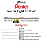 Pentel Super Hi-Polymer Lead Refill, 0.9mm Thick, 2B, 180 Pieces of Lead