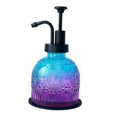 Vintage Soap Dispenser for Bathroom,Glass Kitchen Liquid Soap Dispenser Purple
