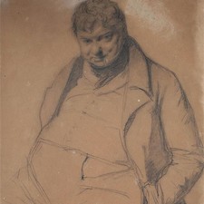 Male Portrait Biedermeier P Müller Signed Original Pencil Drawing 1834