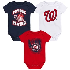 Infant Navy/Red/White Washington Nationals Minor League Player Three-Pack