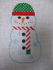 Shelly Handpainted Needlepoint Canvas Sweet Snowman