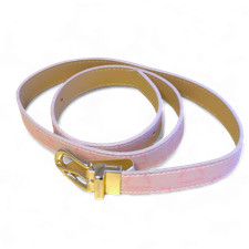 Valentino Women's Liuto Leather Belt Pink/Gold 85-100cm (Adjustable) SCUFFS