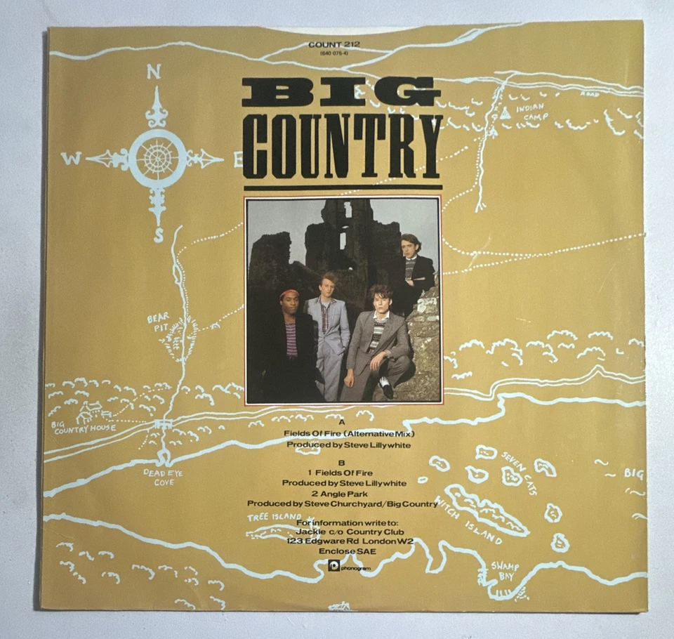 Big Country ~ Fields On Fire ~ 12” Vinyl Record Single EX / EX Condition - Image 3 of 4