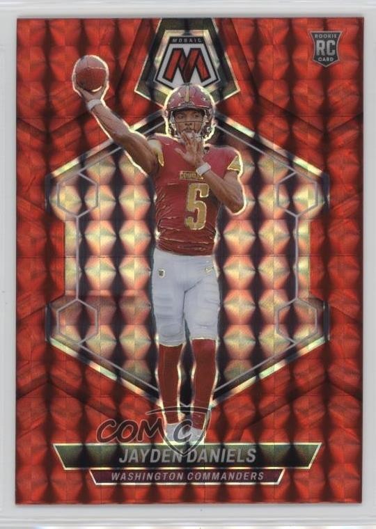 2024 Panini Mosaic Rookies Red Mosaic Prizm Jayden Daniels #302 Rookie RC qf4