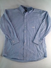 Chaps Ralph Lauren Dress Shirt Mens 17 34/35 Blue Button Down Cotton P 