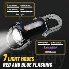 Mini USB Rechargeable LED Flashlight Keychain Portable Waterproof Outdoor Camp