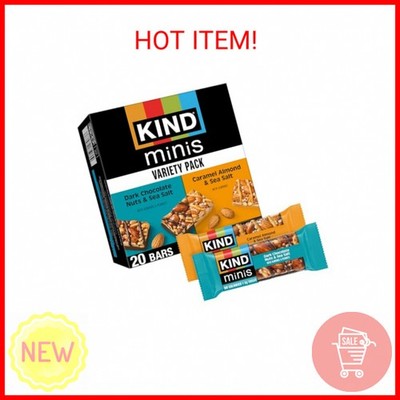 KIND Minis Snack Bars, Dark Chocolate Nuts & Sea Salt and Caramel Almond & Sea S