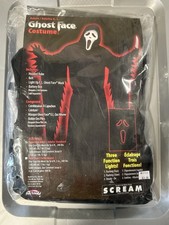 Fun World Ghost Face Scream Hooded Robe Belt Light Up Mask Adult Standard
