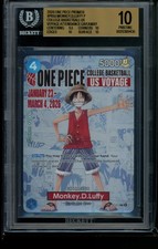 2026 One Piece Promos Monkey D. Luffy College Basketball US Voyage P-055 BGS 10