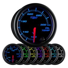 52mm Glowshift Black 7 Electronic Engine Oil Temp Temperature F Gauge