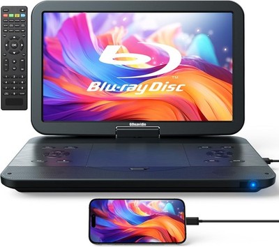 16''/15.4'' Portable DVD Player Blu ray Optional 1080P HD w/ Swivel Screen USB SD