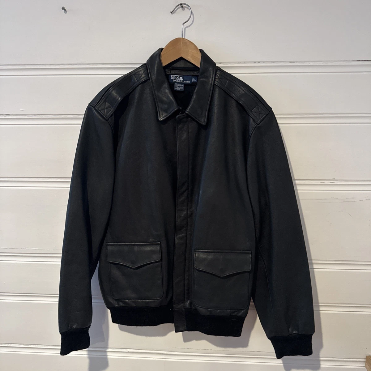 Ralph Lauren Leather Outer Shell Black Coats, Jackets & Vests for