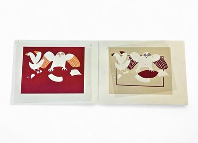 Rie Munoz Some Alaskan Birds Hand Cut Screen Stencils & Work-in-Progress c.1982