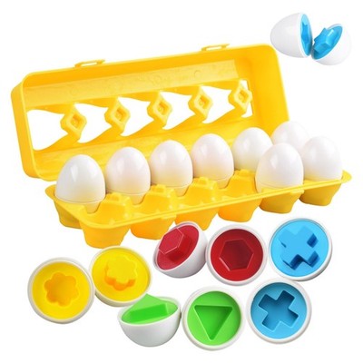 Matching Eggs Toys Color & Shape Recognition, Easter Eggs Toys for Baby Easter