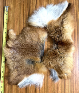 2 Large Pieces Tanned Red Fox Fur, Fly Tying, NR