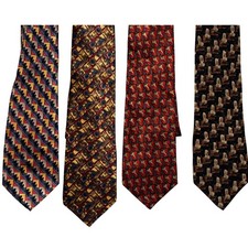 Lot of 4 J Garcia Stonehenge Limited Silk Ties Abstract Geometric Vintage New