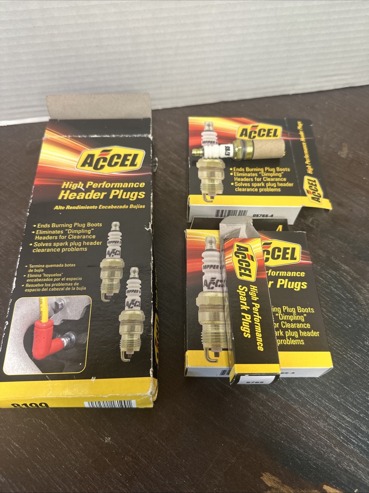 Accel 0576S-4 Shorty Header Spark Plugs 14mm Taper .460 Reach 2 Sets / 8 Plugs