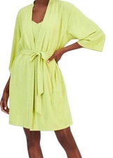 Ladies Large 2 Piece Lime Sparkle Robe & Gown Set Nightgown NWT Gift $89 MSRP