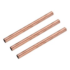 Copper Round Tube 15mm OD 0.5mm Wall Thickness 200mm Length Pipe Tubing 3Pcs