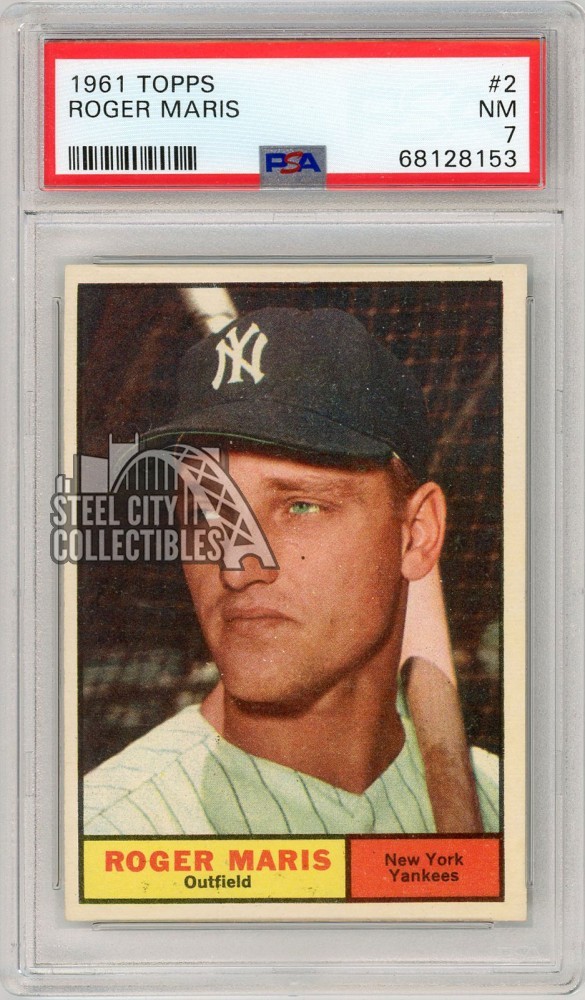 Roger Maris 1961 Topps Baseball Card #2 PSA 7