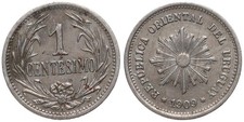 Republica Oriental Del Uruguay - 1 Centesimo 1869-1977 KM# 11-71 Various Years