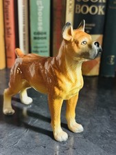 Vintage LEFTON BOXER Porcelain Dog Figurine Numbered 00413 Statue Hound Puppy