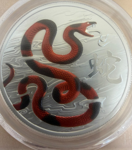 🔥2025 Ascension Island Year of Snake 1oz Silver PCGS PR70 Red Black Reverse Pro