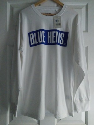 NWT Blue Hens Shirt Long Sleeve Mens Sz XL White NCAA College Pressbox Cotton