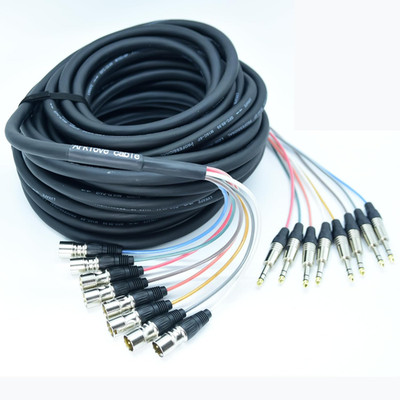 50Ft 8-Channel TRS to XLR Male Audio Snake Cable for Studio & Live Use
