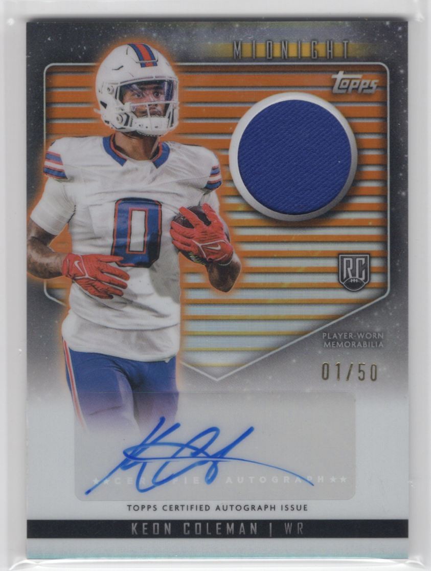 Keon Coleman 2024 Topps Midnight Rookie Jersey Auto RC #RJA-KC  