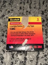 Scotch® Linerless Rubber Splicing Tape 130C, 1-1/2 in x 30 ft, Black