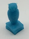 Vintage Degenhart Blue Milk Glass Wise Owl on Books Figurine