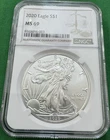2020 $1 American Silver Eagle NGC MS69 Brown Label