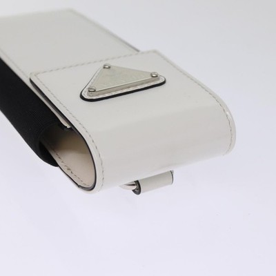 PRADA ケース ホワイト レザー PRADA Cell Phone Case Patent leather White Auth 75214V | eBay