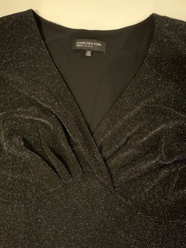 Jones Of New York Black & Silver Cocktail Dress Women’s 16 NWT - Picture 11 of 15