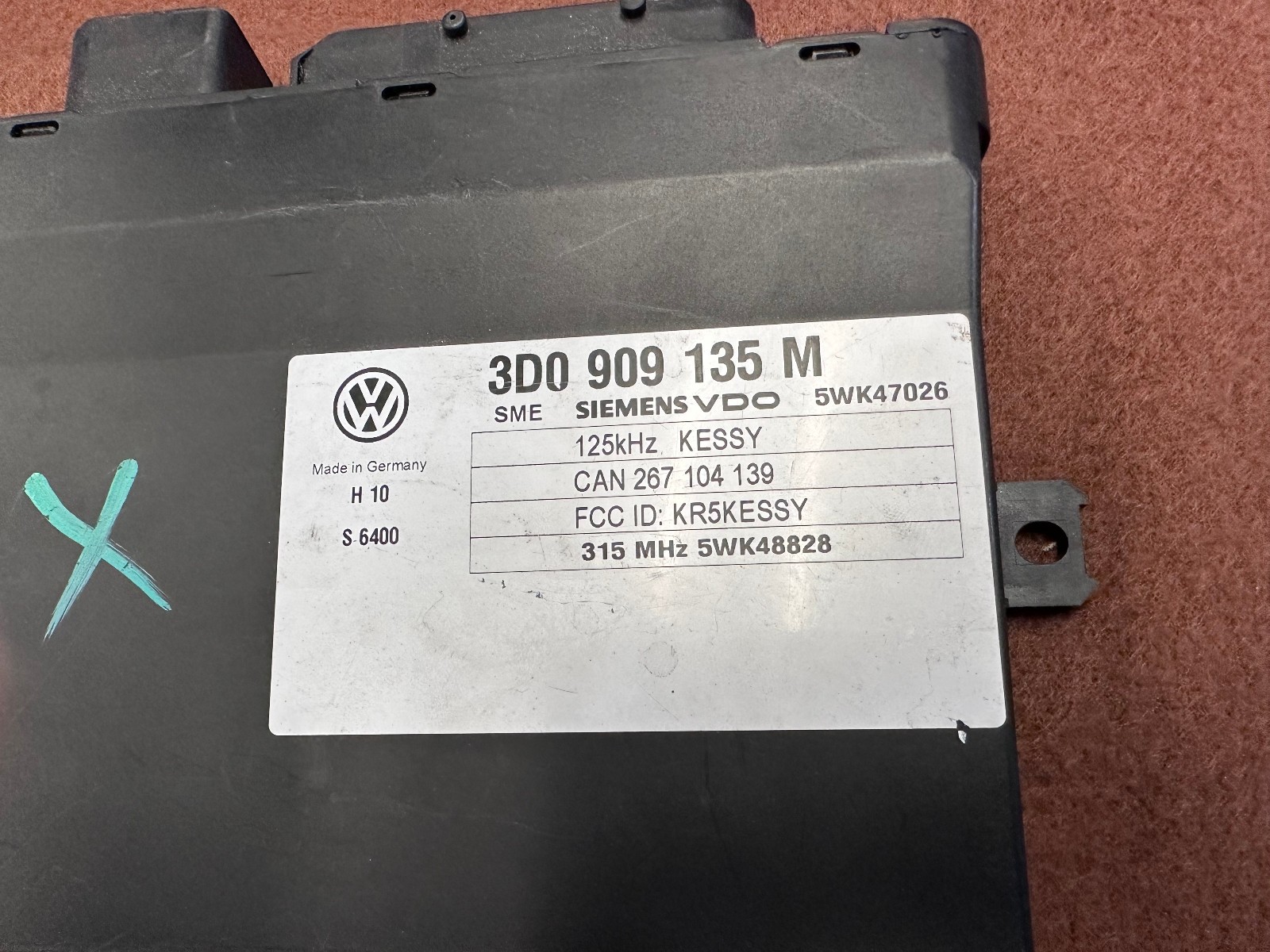 03-06 Porsche Cayenne Keyless Entry Module KESSY Touareg 3D0909135M OEM