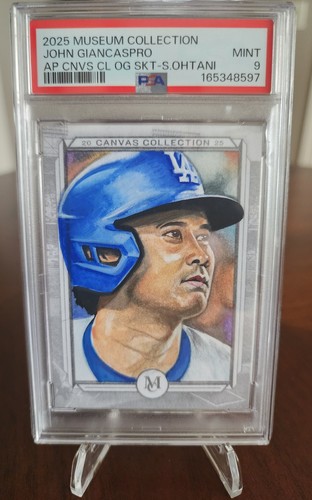 Topps 2025 Museum Collection Canvas Original Sketch AP 1/1 Shohei Ohtani PSA 9