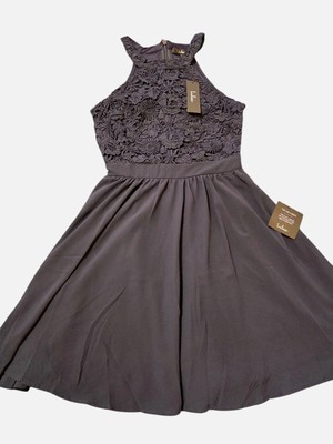chinese dress ladies Verity Navy Lace Long SLeeve Mini Dress - 14 main image 1