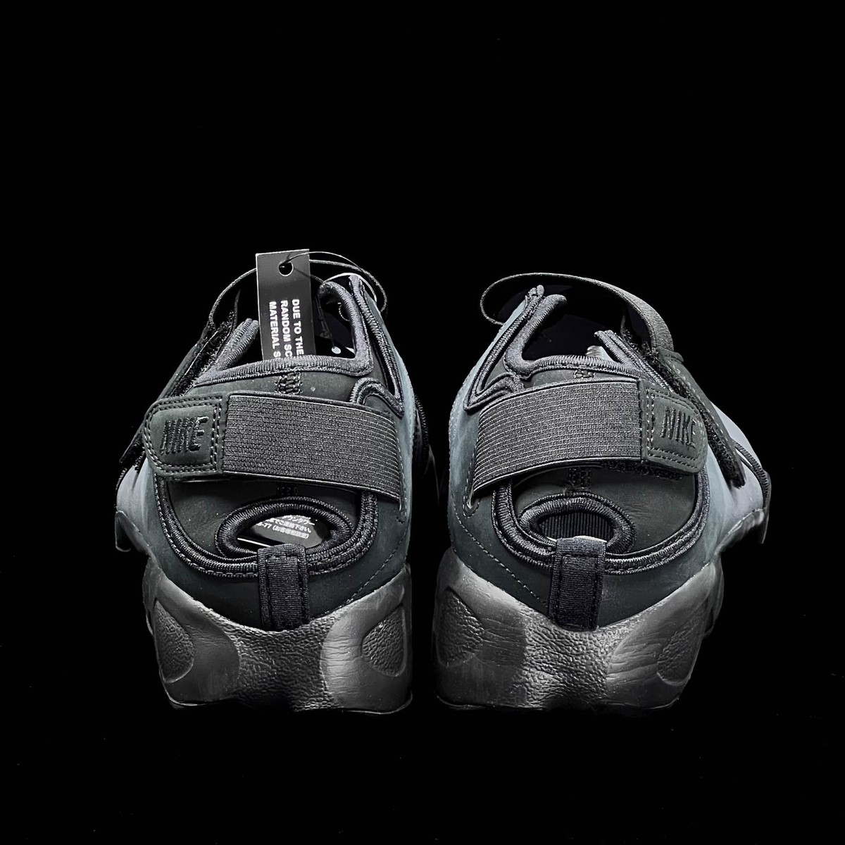 Nike Air Rift Women's Shoes Leather Metallic Silver Black IH3656
