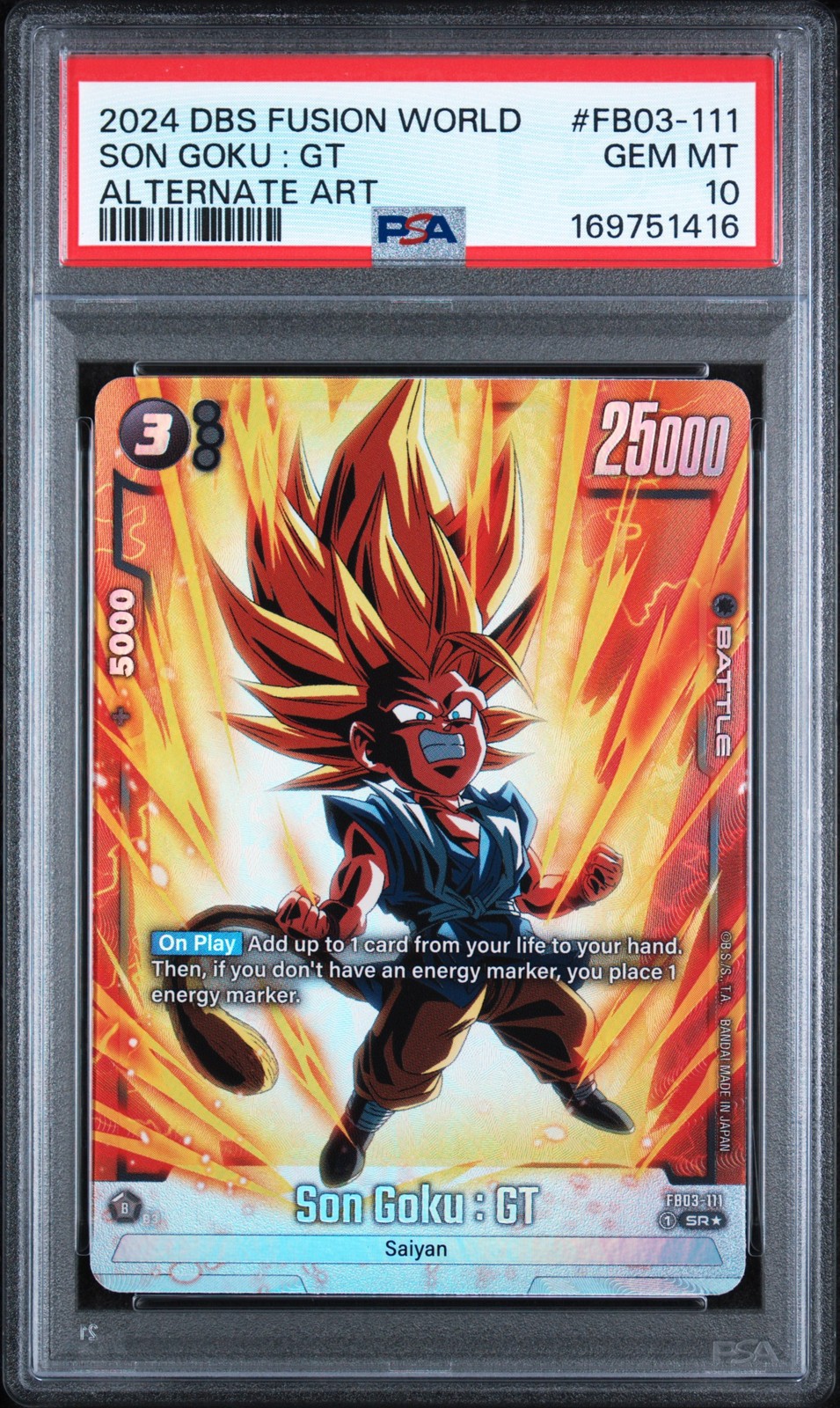 2024 DRAGON BALL SUPER CARD GAME FUSION WORLD RAGING ROAR SON GOKU : GT PSA 10 view 1